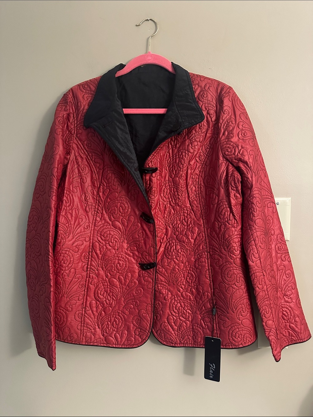 Women's Quilted Reversible Red Jacket